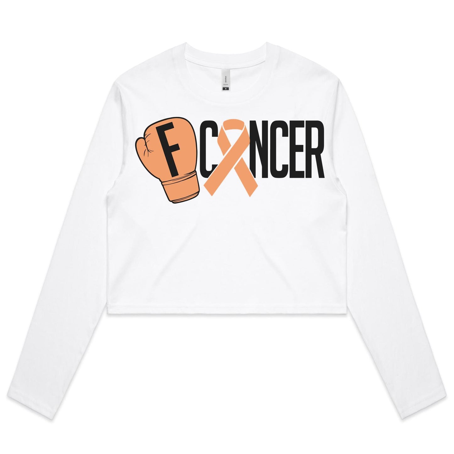 Uterine Cancer Womens Long Sleeve Crop Tee
