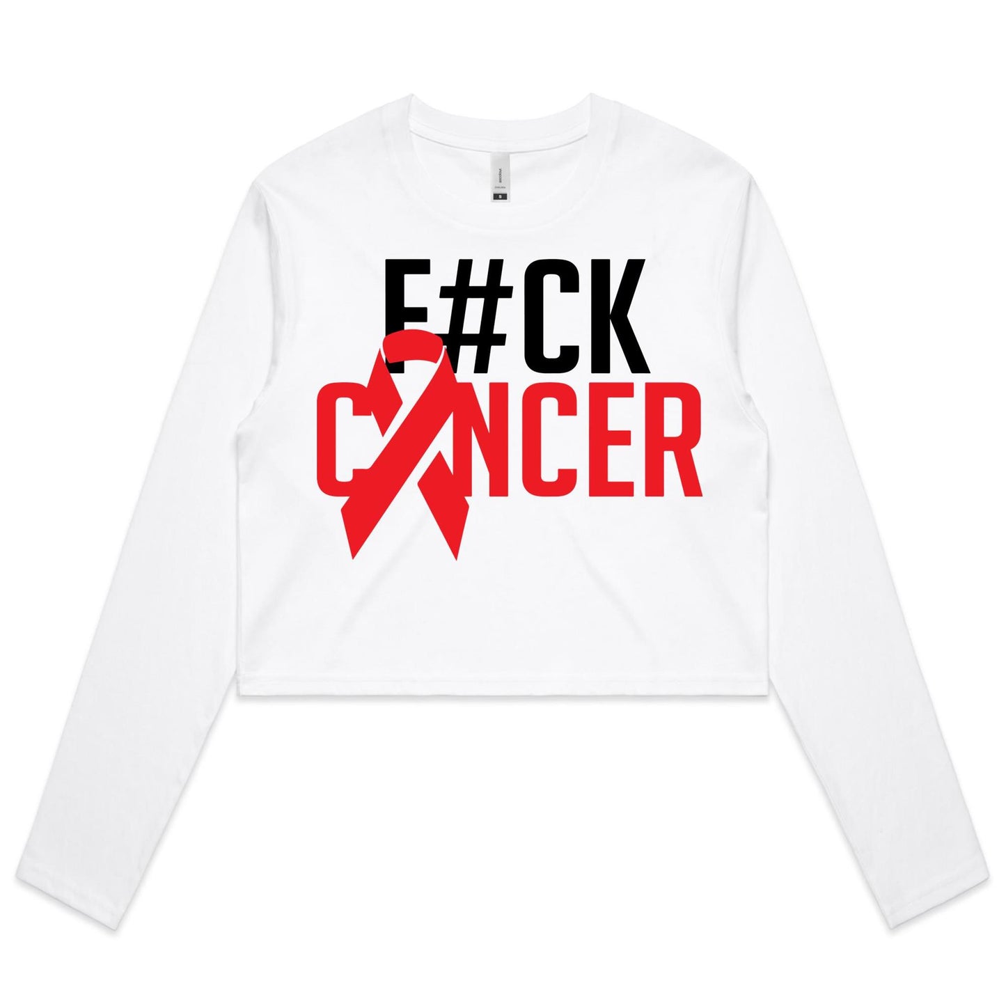 F#CK Cancer Women's Long Sleeve Crop Tee