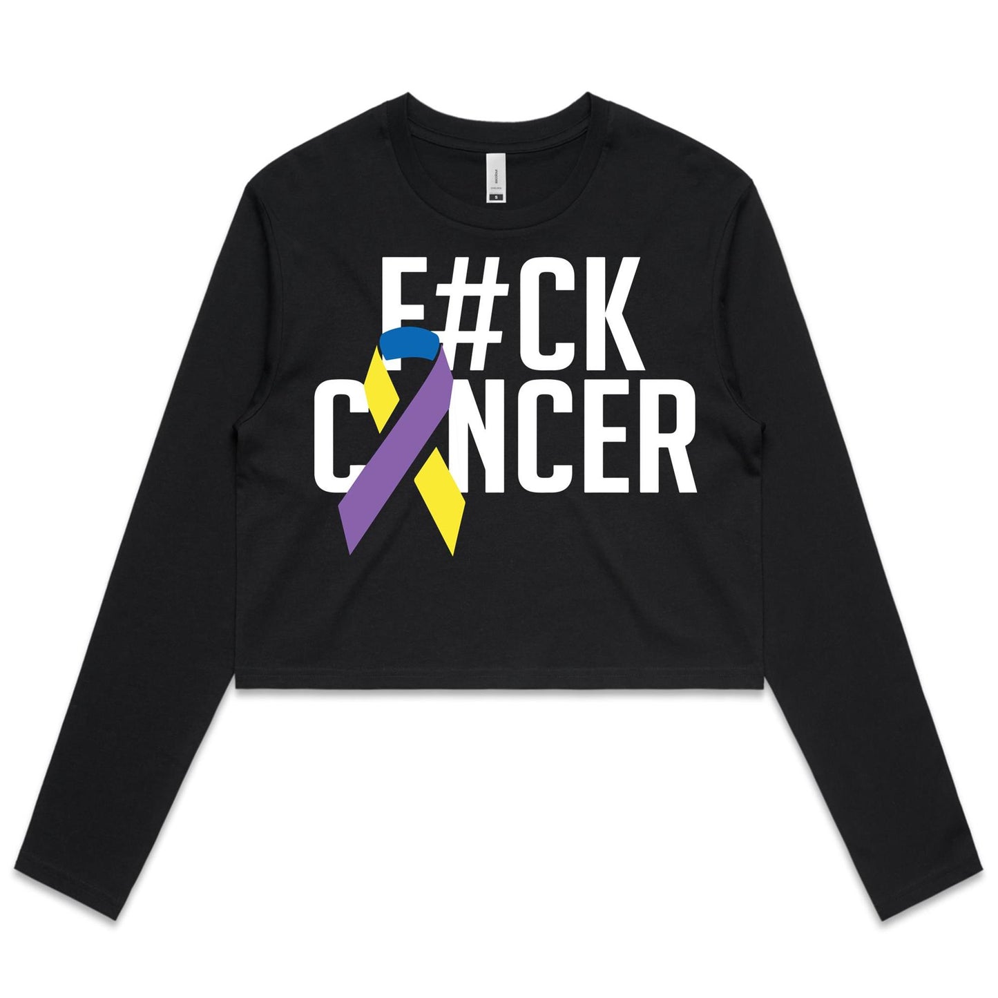 F#CK Bladder Cancer Women's Long Sleeve Crop Tee