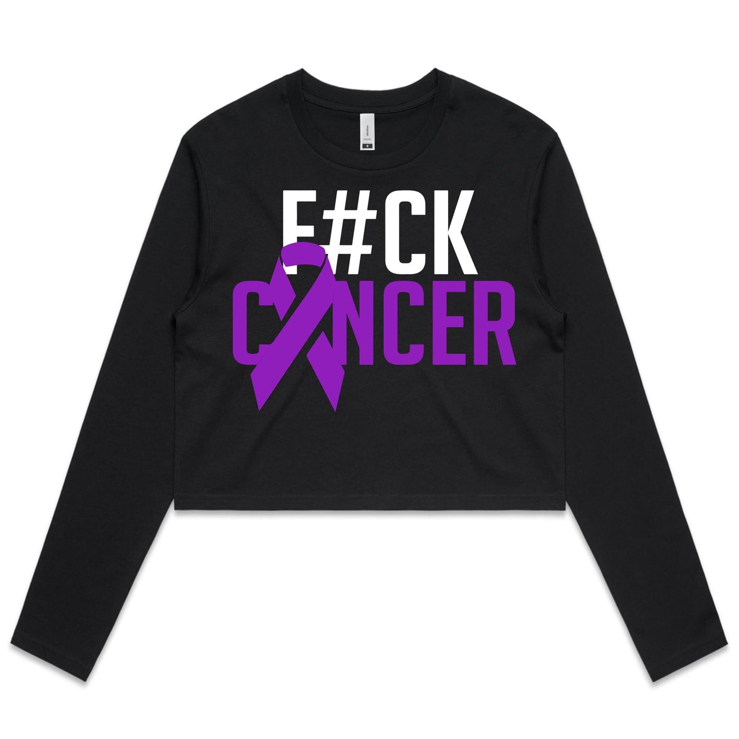 F#CK Pancreatic Cancer Women's Long Sleeve Crop Tee