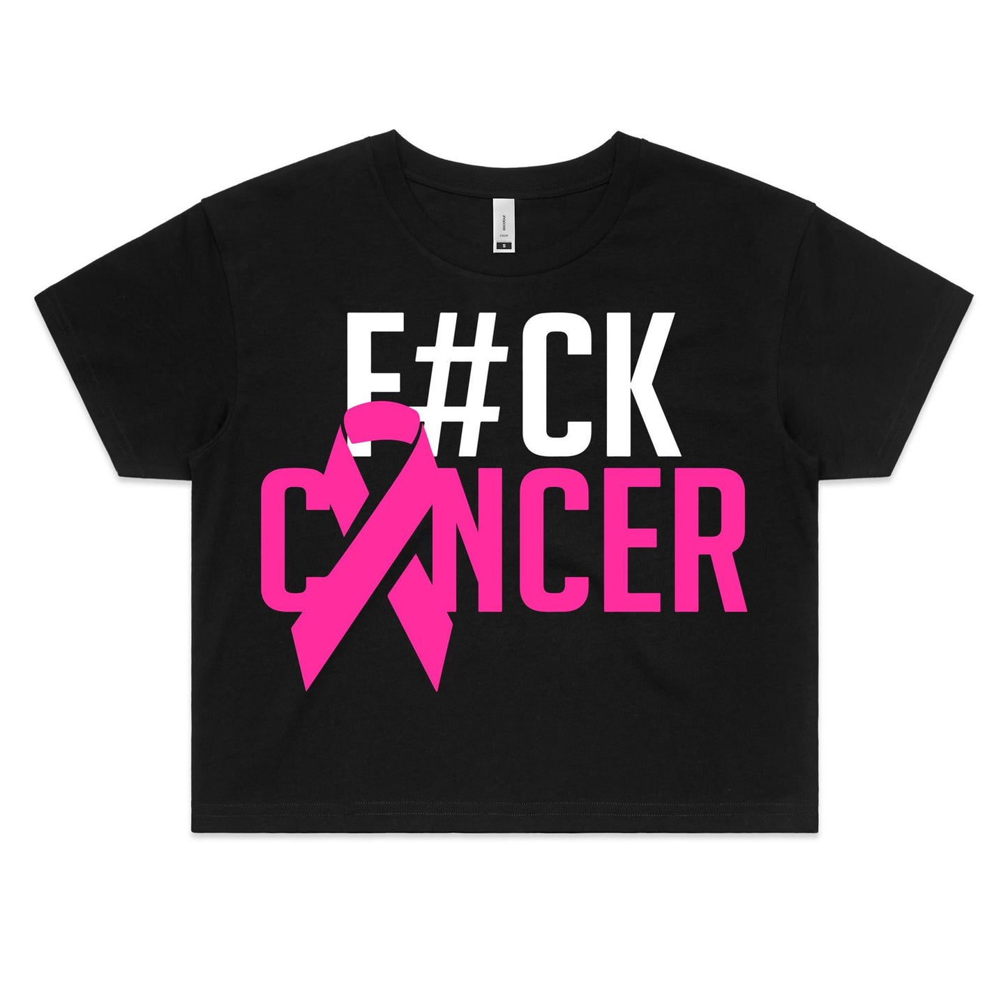 F#CK Breast Cancer Women's Crop Tee (Alt-Print)