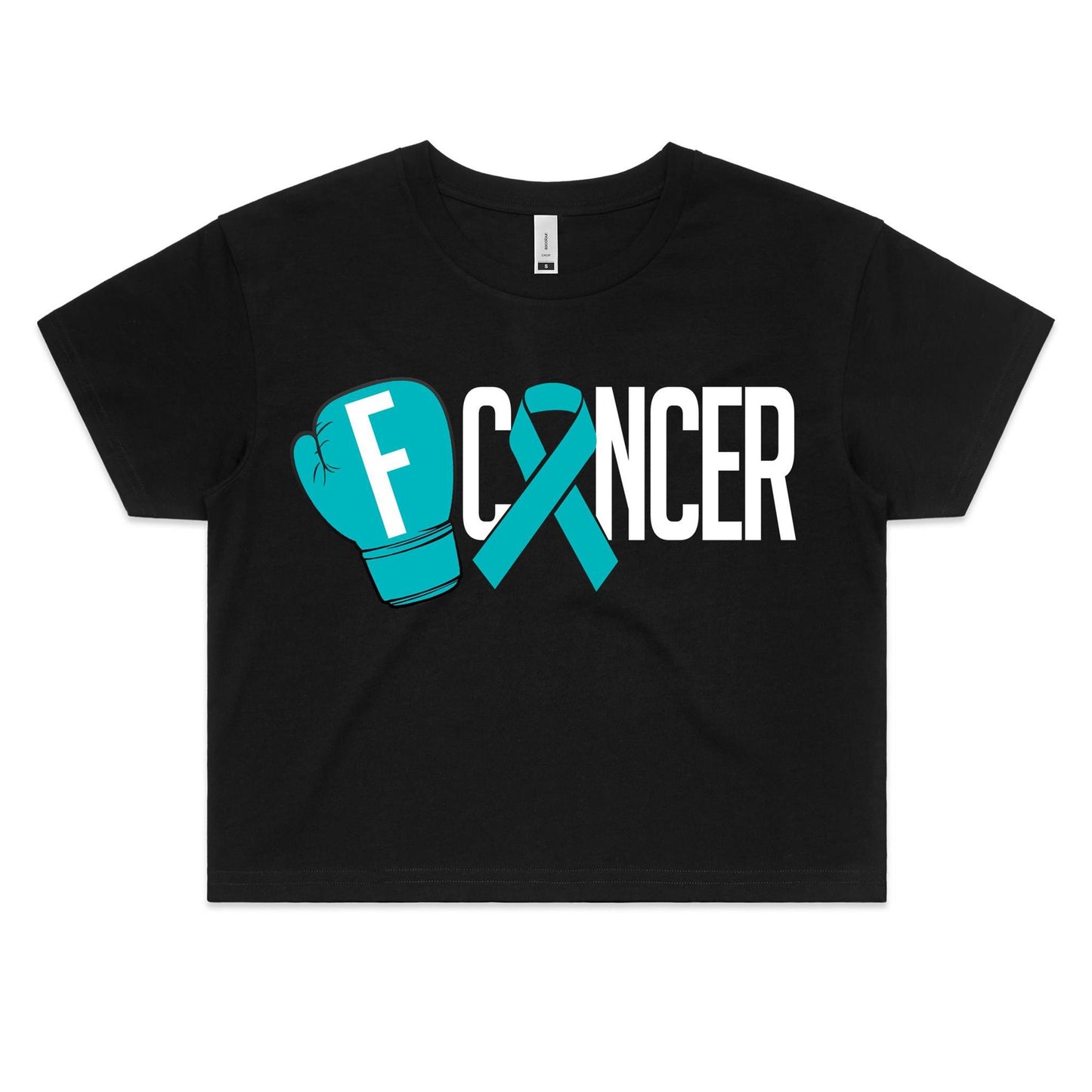 Ovarian Cancer Womens Crop Tee