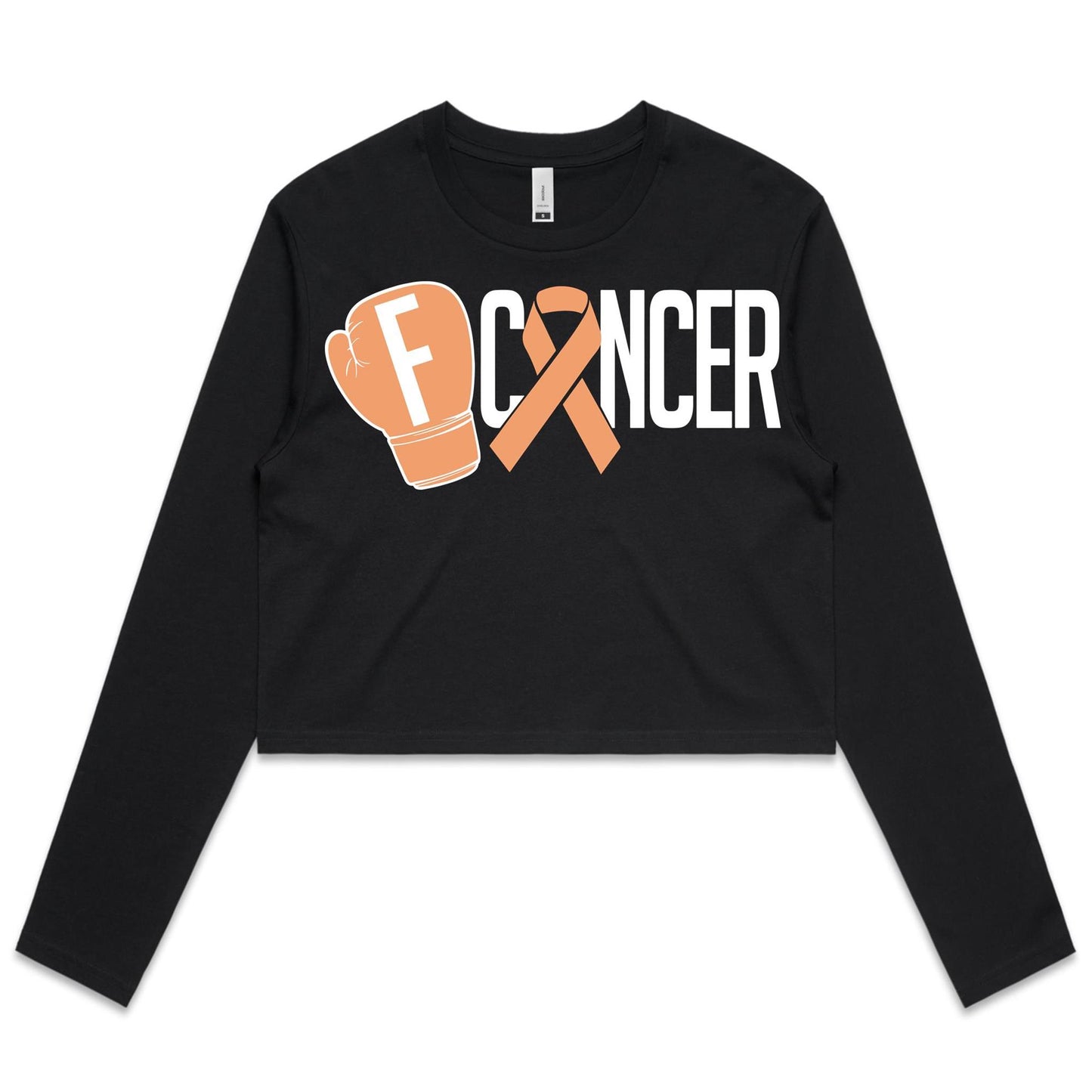 Uterine Cancer Womens Long Sleeve Crop Tee