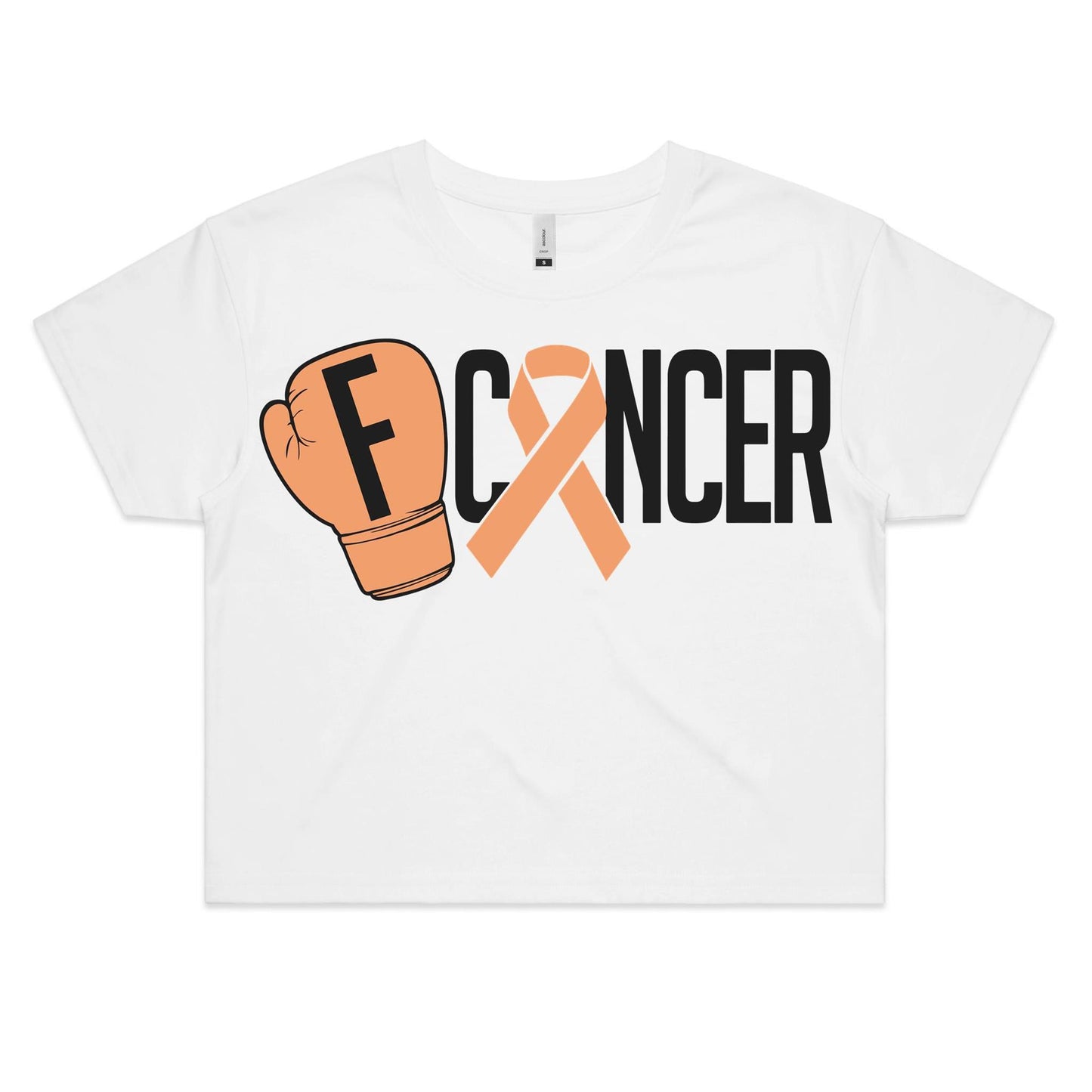 Uterine Cancer Womens Crop Tee