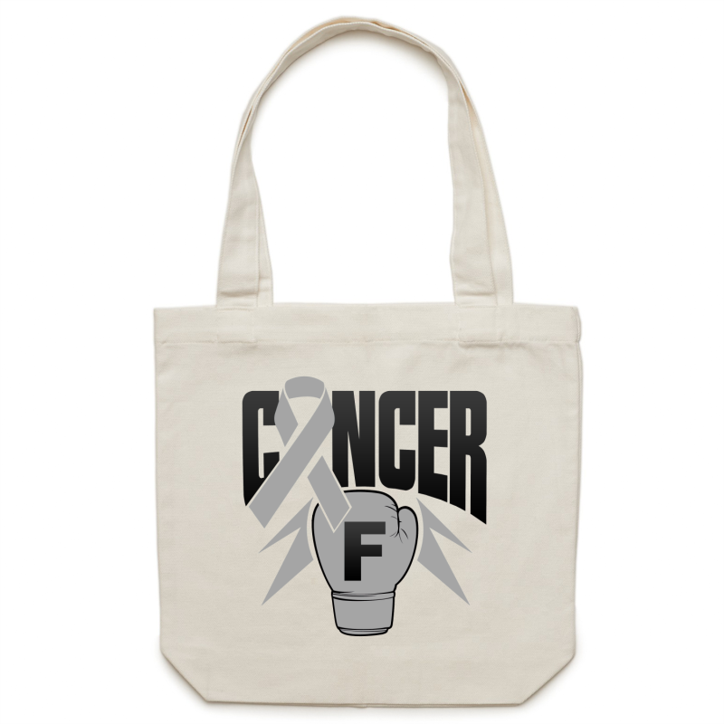 Brain Cancer Canvas Tote Bag
