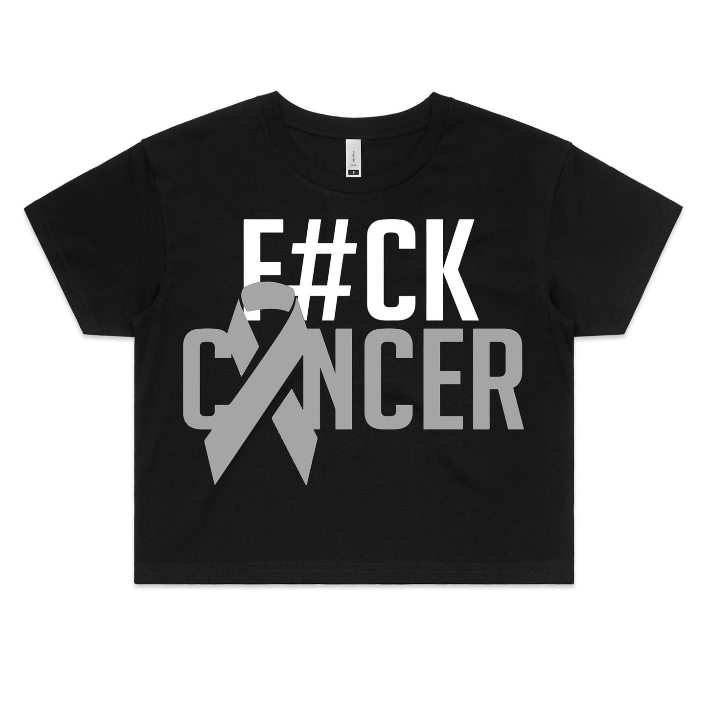 F#CK Brain Cancer Womens Crop Tee (Alt-Print)