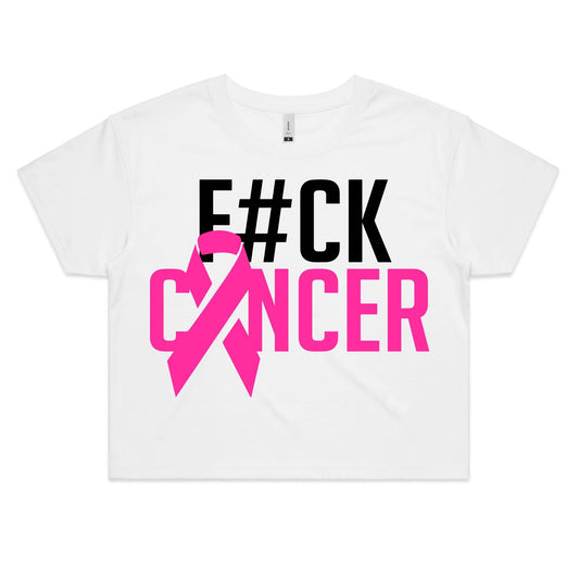 F#CK Breast Cancer Women's Crop Tee (Alt-Print)