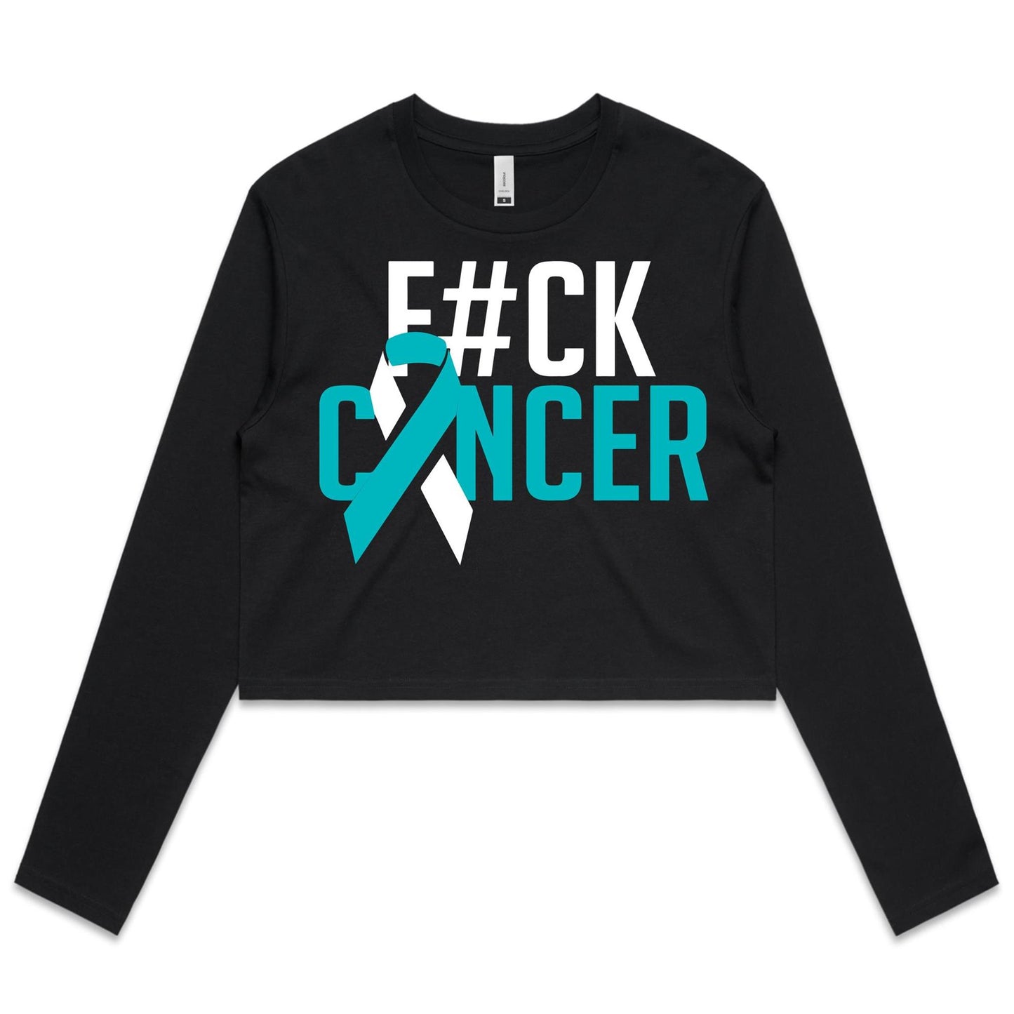 F#CK Cervical Cancer Women's Long Sleeve Crop Tee