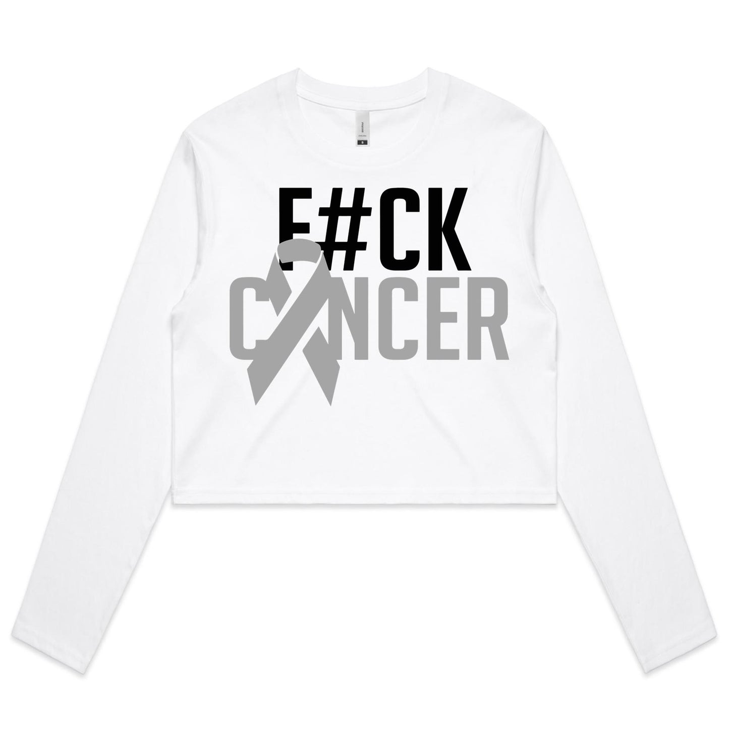 F#CK Brain Cancer Women's Long Sleeve Crop Tee