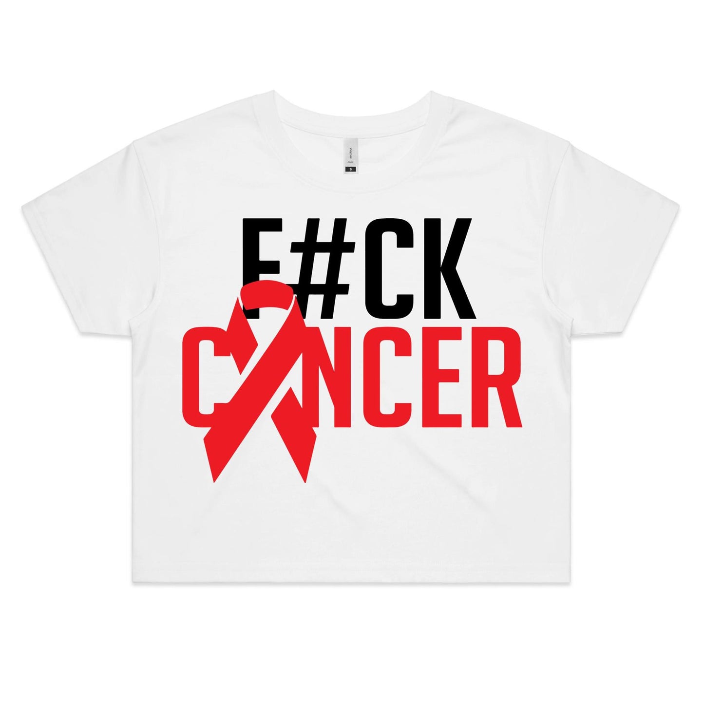 F#CK Cancer Women's Crop Tee (Alt-Print)