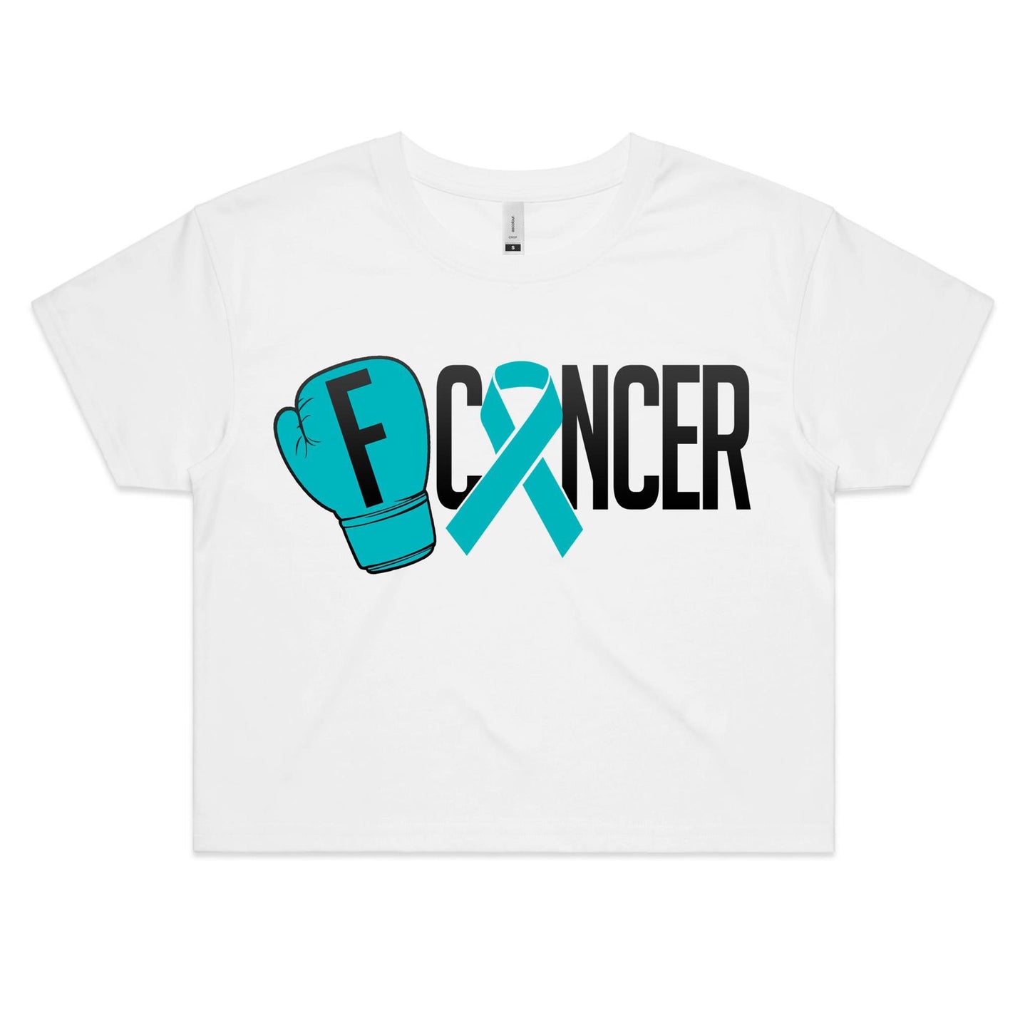 Ovarian Cancer Womens Crop Tee