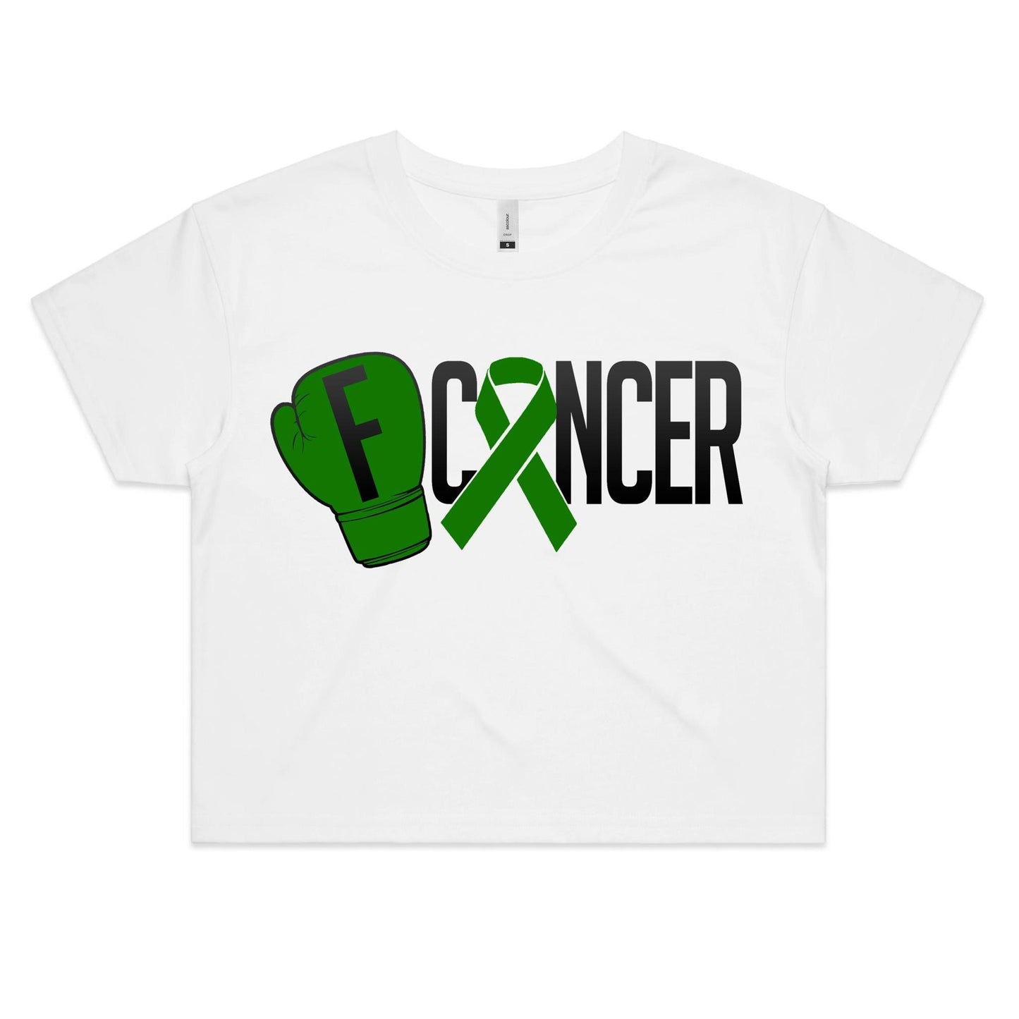 Liver Cancer Womens Crop Tee