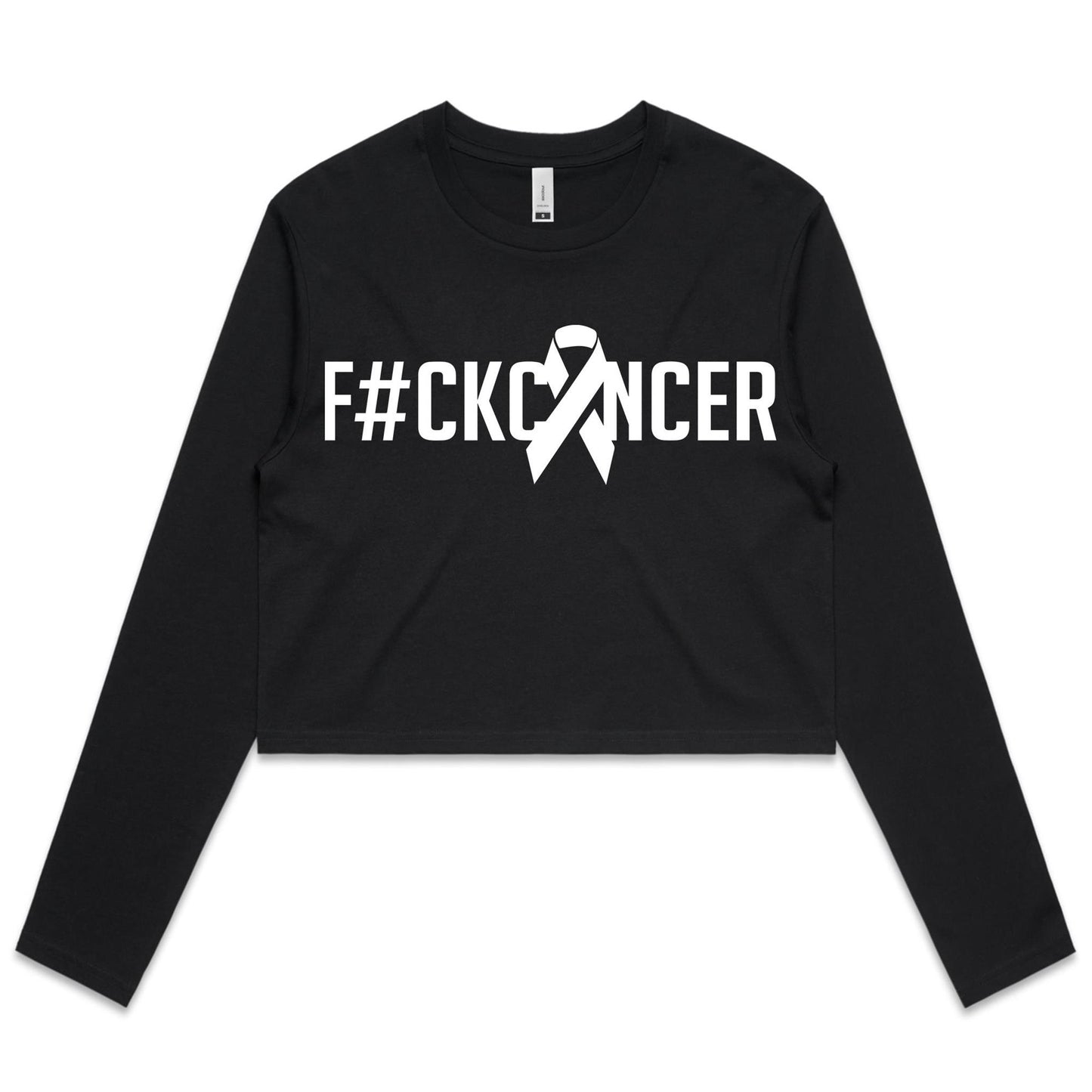 F#CK Lung Cancer Women's Long Sleeve Crop Tee