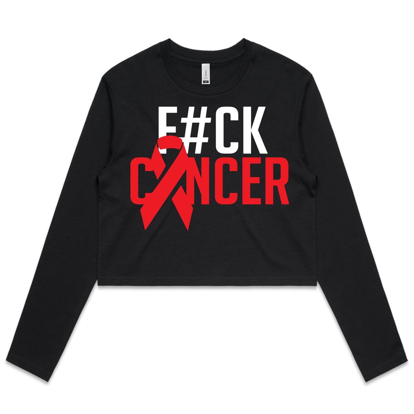 F#CK Cancer Women's Long Sleeve Crop Tee