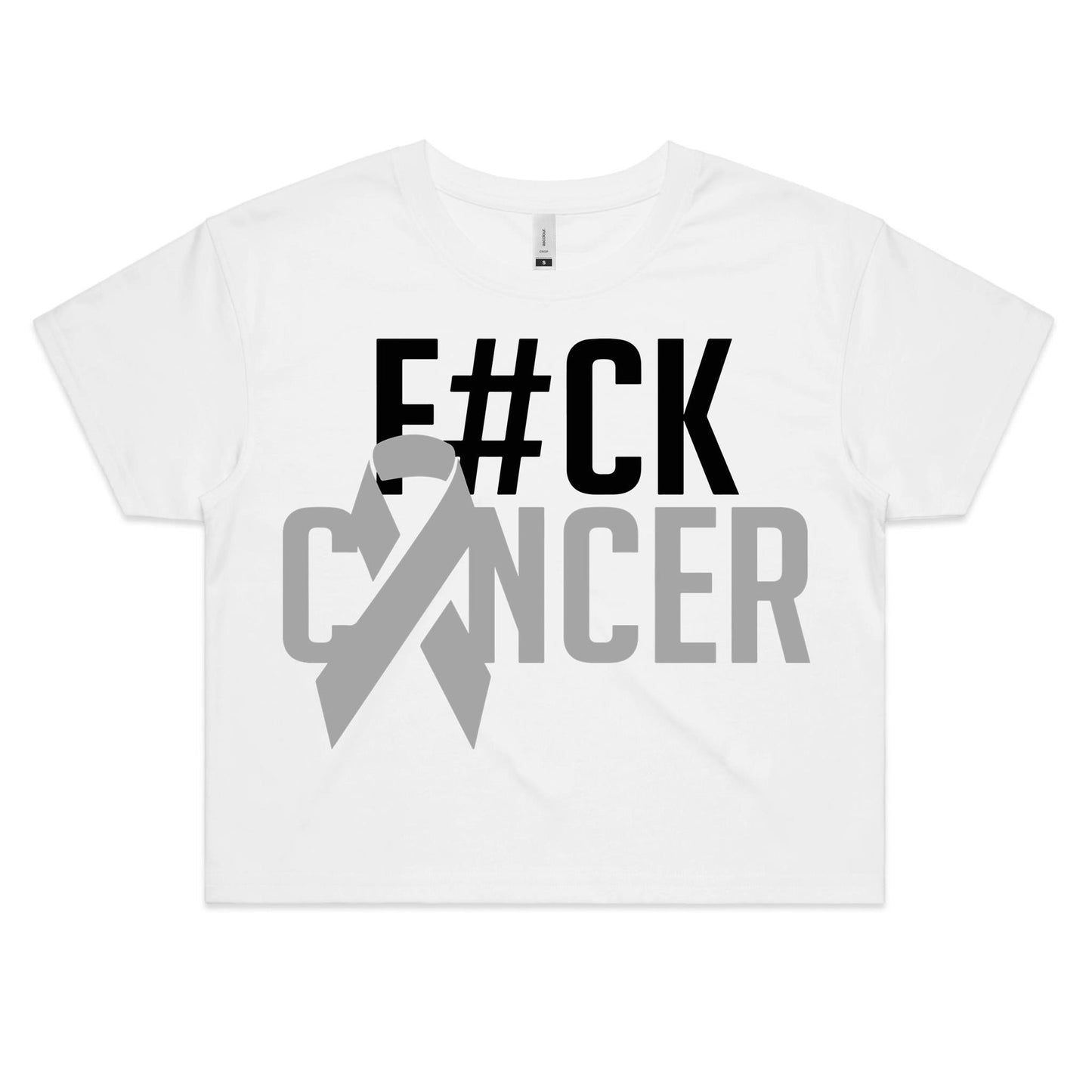 F#CK Brain Cancer Womens Crop Tee (Alt-Print)