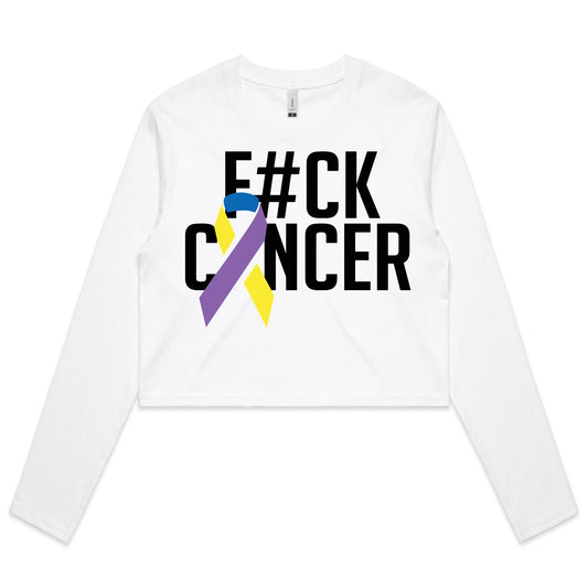 F#CK Bladder Cancer Women's Long Sleeve Crop Tee