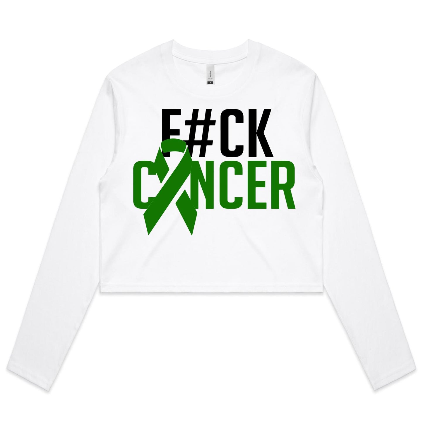 F#CK Liver Cancer Women's Long Sleeve Crop Tee