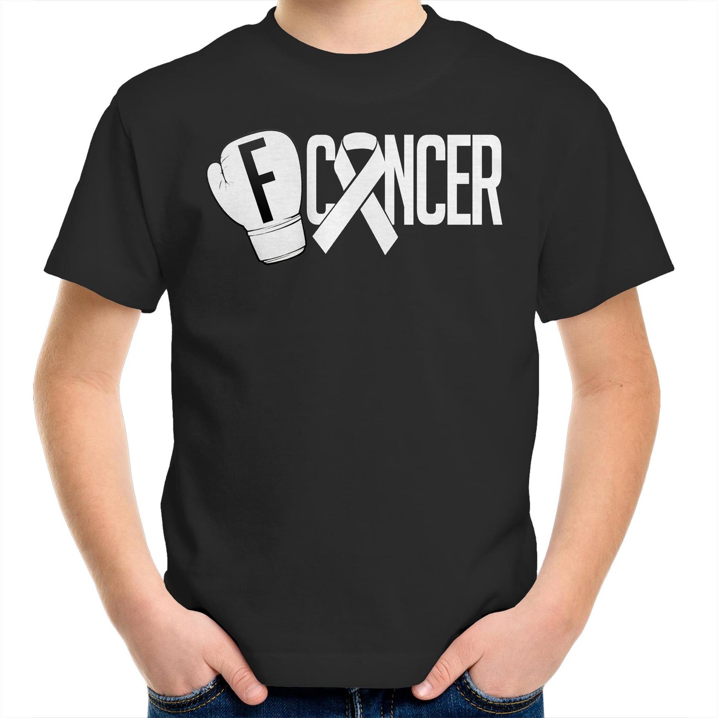 Lung Cancer Kids Youth Crew T-Shirt