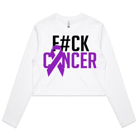 F#CK Pancreatic Cancer Women's Long Sleeve Crop Tee