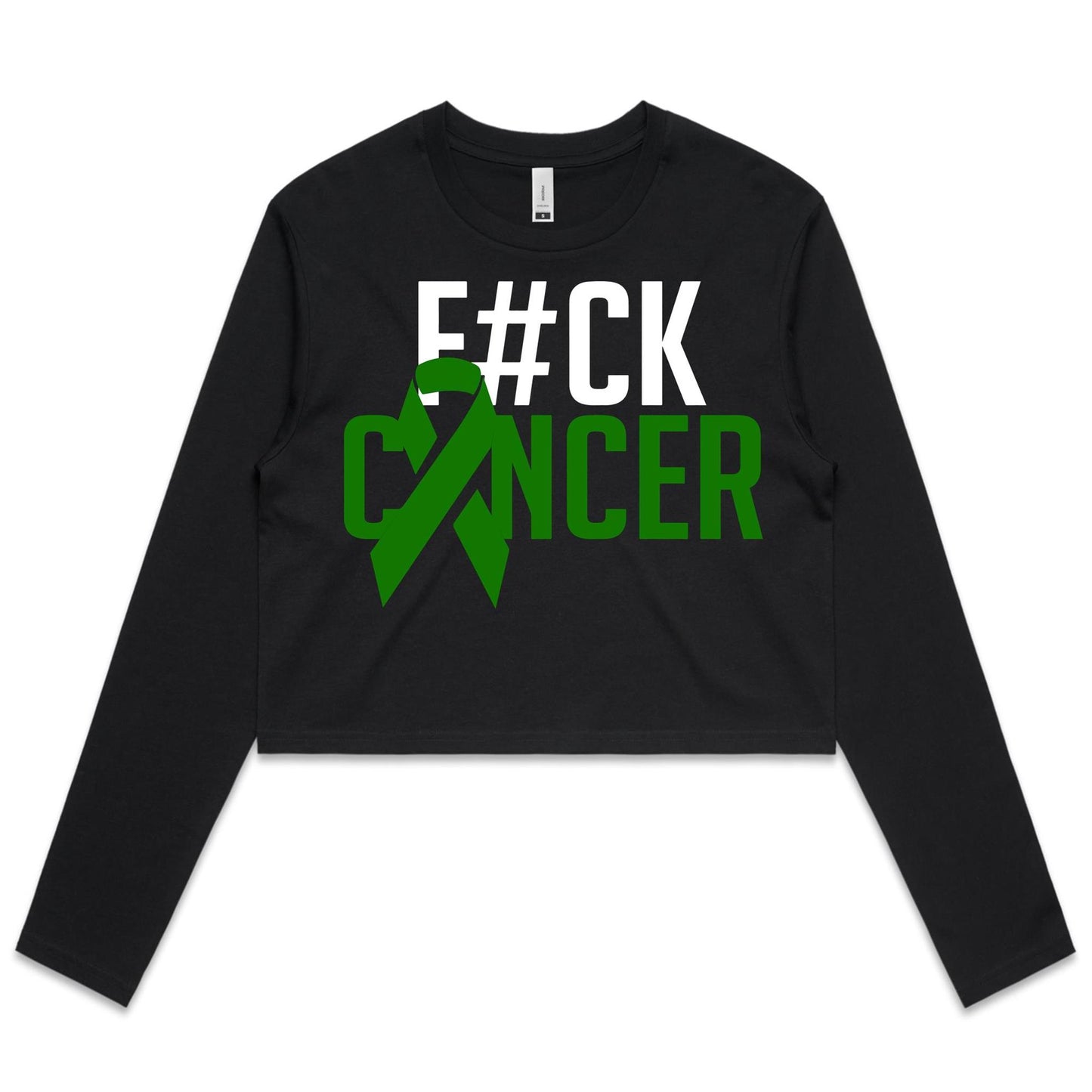 F#CK Liver Cancer Women's Long Sleeve Crop Tee